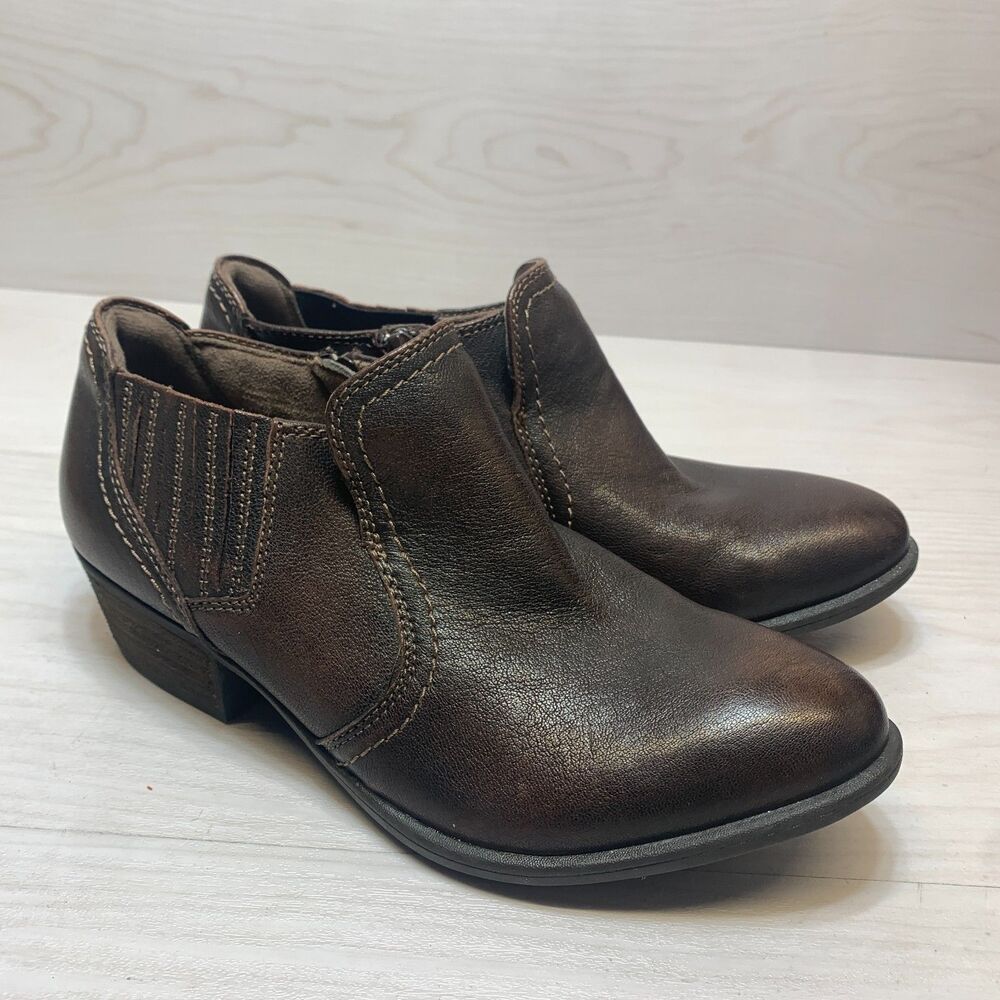 Earth Women's Peak Peru Bootie Women's Size 10M Brown Leather Footbed Comfort
